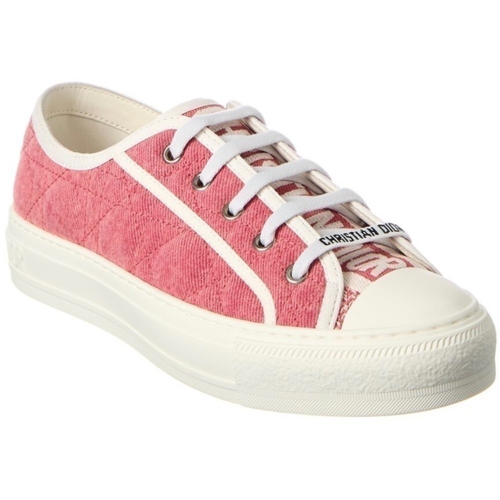 Size 9.5 Christian Dior Walk'n'Dior Canvas Sneakers Pink
